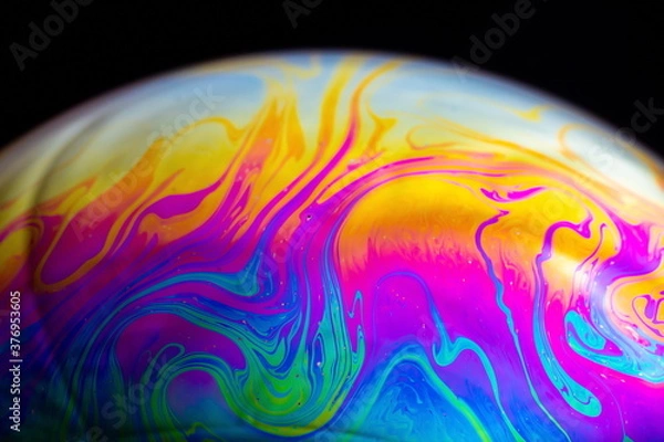 Fototapeta soap bubble on a black background
