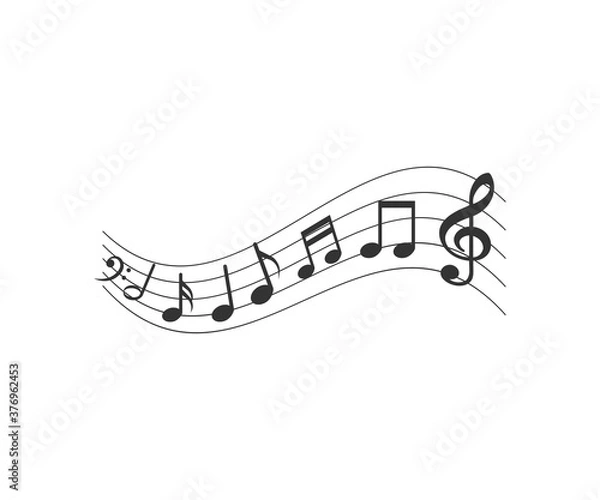Fototapeta Audio, music note, notes icon. Vector illustration, flat design.
