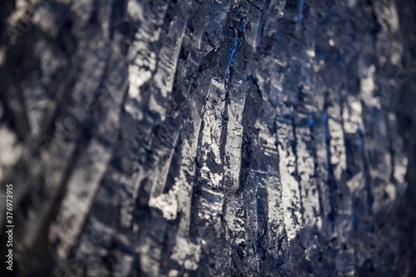 Fototapeta Titanium metallurgy. Crushed titanium metal sponge close-up. Low depth of field.