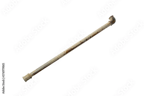 Fototapeta old rusty pipe scrap, isolate on white background