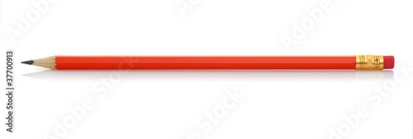 Obraz Red pencil with eraser