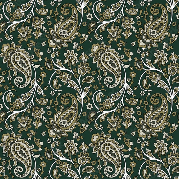Obraz traditional Indian paisley pattern on background