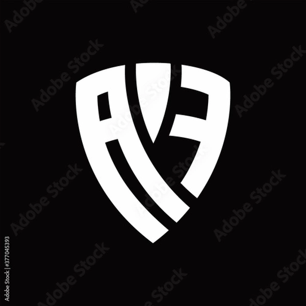 Fototapeta AF Logo monogram with shield elements shape design template