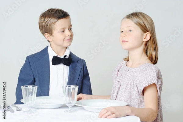 Obraz kinder zu tisch