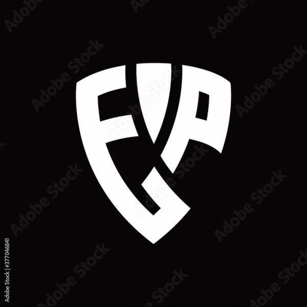 Fototapeta EP Logo monogram with shield elements shape design template