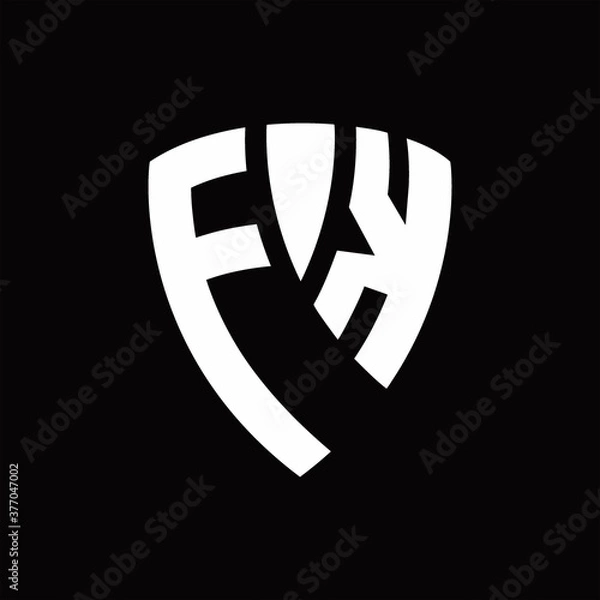 Fototapeta FK Logo monogram with shield elements shape design template