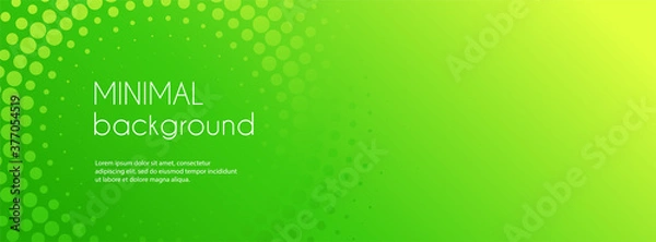 Fototapeta Abstract green gradient vector banner. Halftone dotted minimal contemporary long background