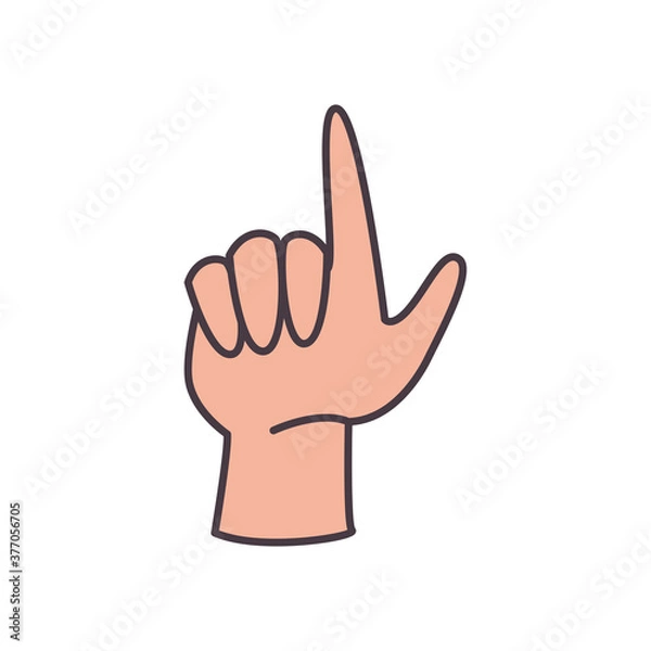 Obraz l hand sign language line and fill style icon vector design