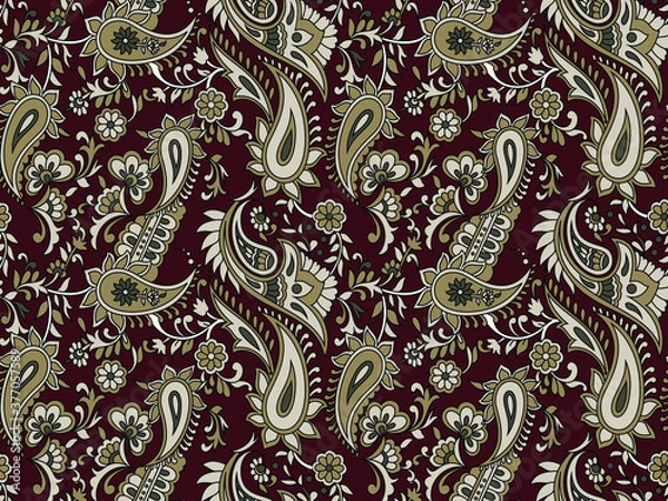 Obraz traditional Indian paisley pattern  on background