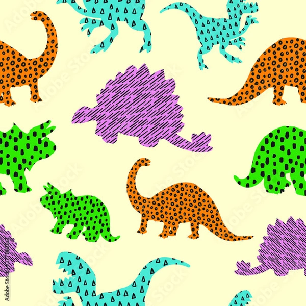 Fototapeta Wzór dinozaurów 4