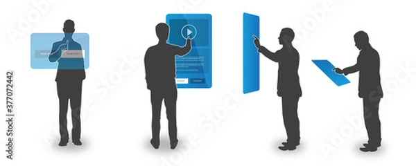 Obraz Touch Motion Silhouette Vector Set .
kiosk, digital signage use example. Customizable design files
