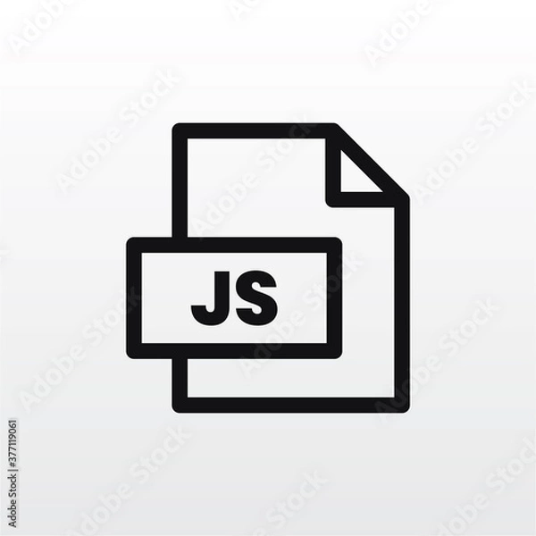 Obraz JS file icon vector . Java Script sign