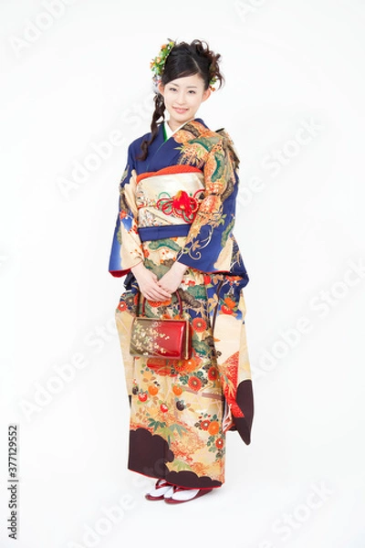 Fototapeta 振袖姿の女性ポートレート