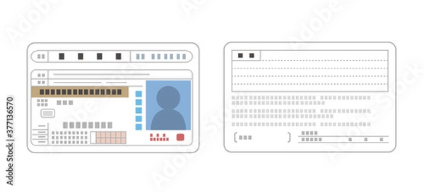 Obraz 運転免許証のイラスト（裏表・シンプル）