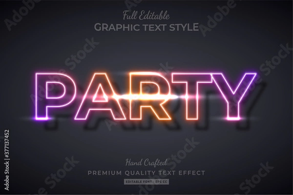 Obraz Gradient Party Editable 3D Text Style Effect Premium