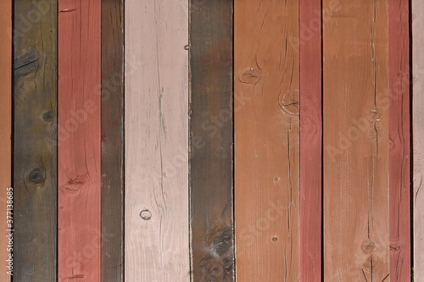 Obraz 少しずつ違う茶系の板が並んだ壁