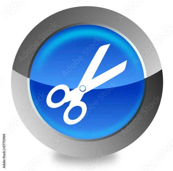 Obraz Scissors button
