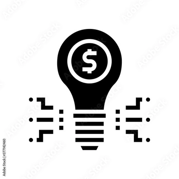 Fototapeta investment idea glyph icon vector. investment idea sign. isolated contour symbol black illustration