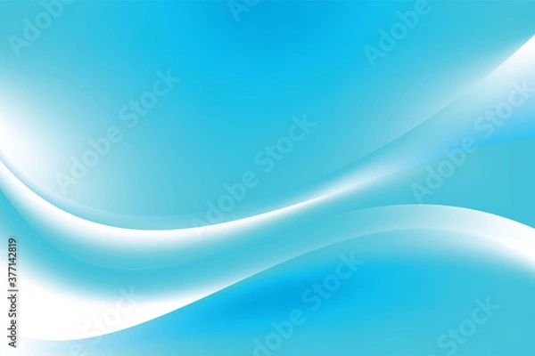 Fototapeta Abstract Smooth Fresh Blue Wavy Background Design Template Vector, Blurry Soft Blue Mesh Gradient Background