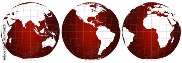 Obraz 3D world map scenes