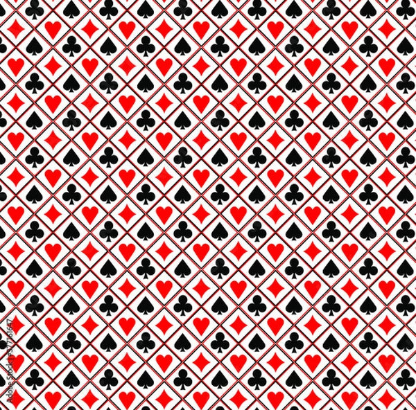 Fototapeta Card suits in square pattern vector illustration