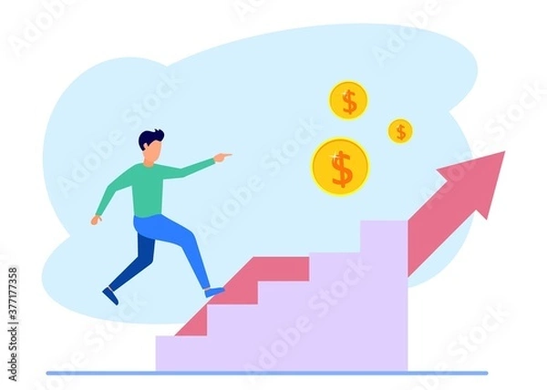 Fototapeta Illustration vector graphic cartoon character of start up