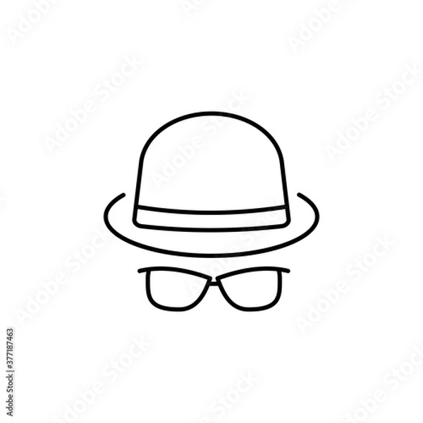 Fototapeta Hat, glasses, man vector icon
