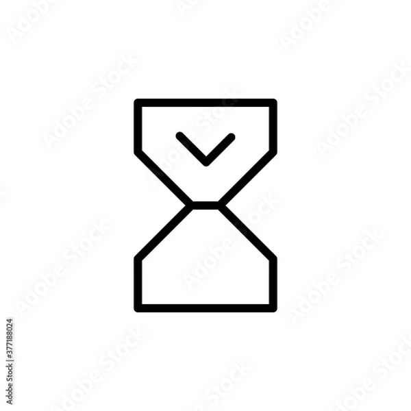 Fototapeta Hour, glass, clock vector icon