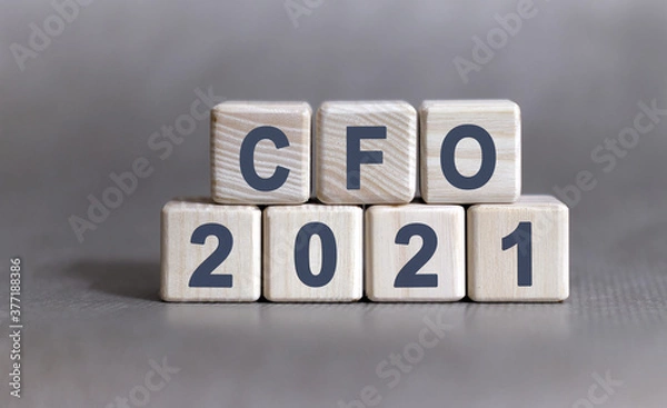 Obraz CFO text on wooden cubes on a monochrome background