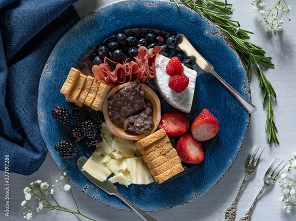 Obraz Charcuterie flat lay