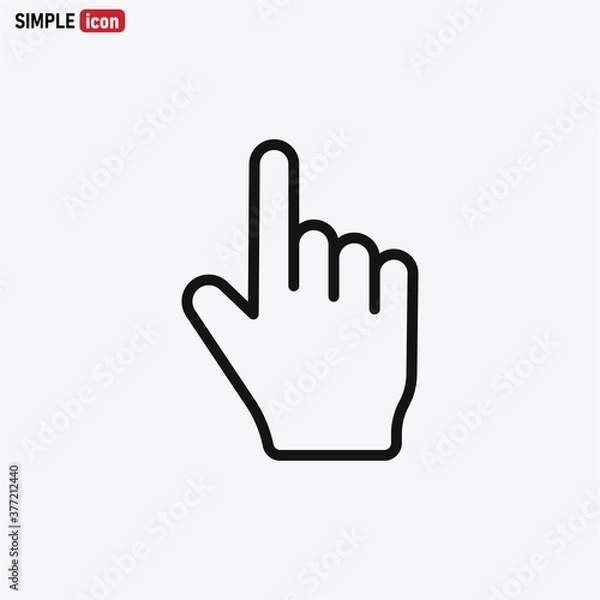 Fototapeta Finger icon vector . Hand sign . Pointer