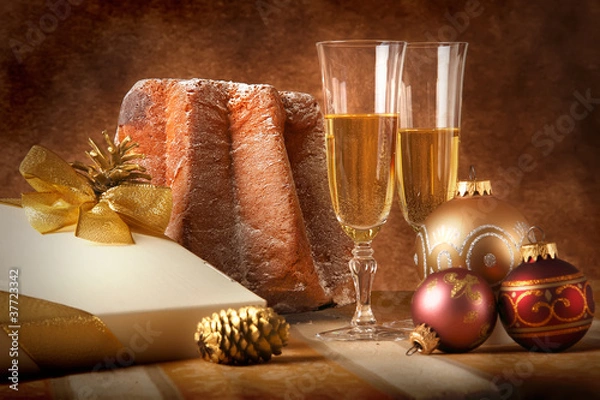 Obraz Pandoro con spumante