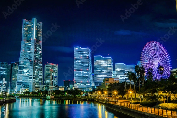 Obraz 万国橋からの横浜みなとみらいの夜景