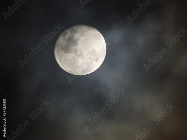 Fototapeta Bright moon through mist