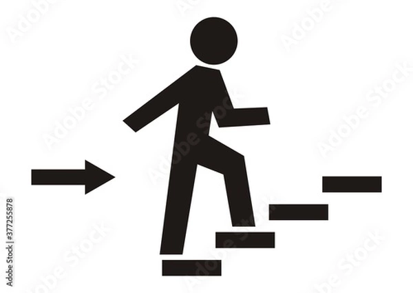 Fototapeta Information sign, walking direction, vector icon