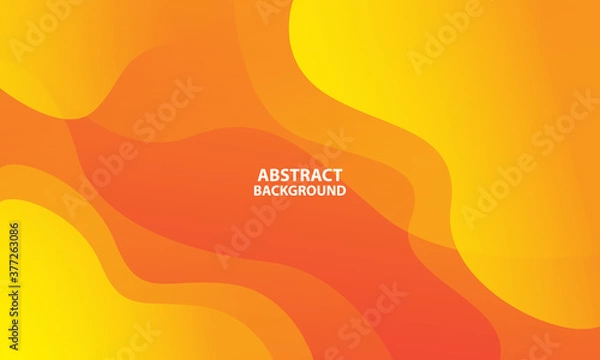 Fototapeta Liquid color background design. Orange elements with fluid gradient. Dynamic shapes composition. Eps10 vector