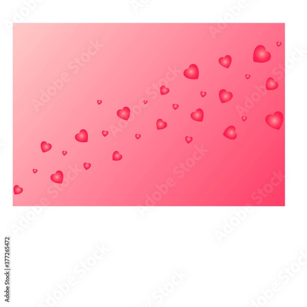 Obraz gradient small hearts arranged diagonally on pink gradient background