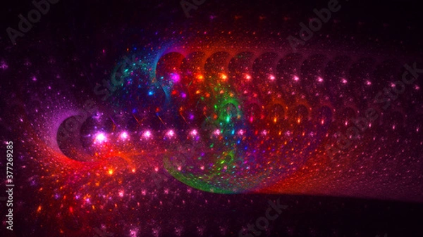 Obraz 3D rendering abstract multicolor fractal light background