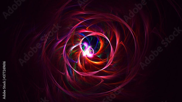 Fototapeta 3D rendering abstract multicolor fractal light background