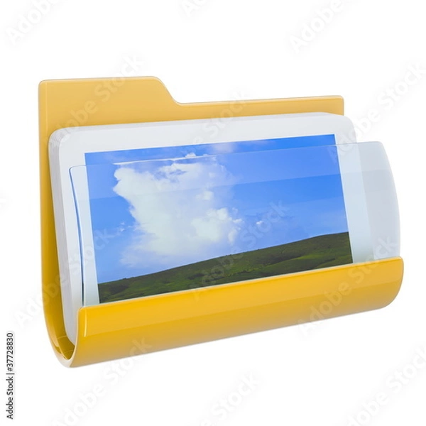 Obraz 3d folder icon. Isolated on white background