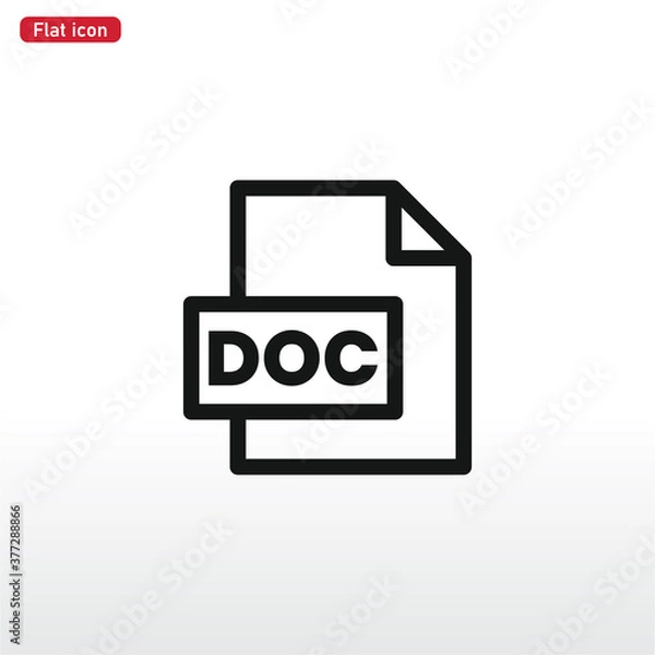Fototapeta Doc File icon vector . DOC sign