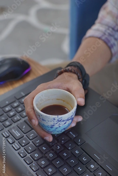 Obraz a cup espresso on a hand