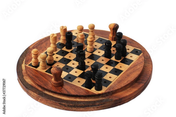 Obraz Wooden Miniature Circle Chess Set