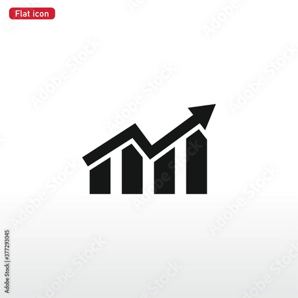 Fototapeta Chart increase icon vector eps 10