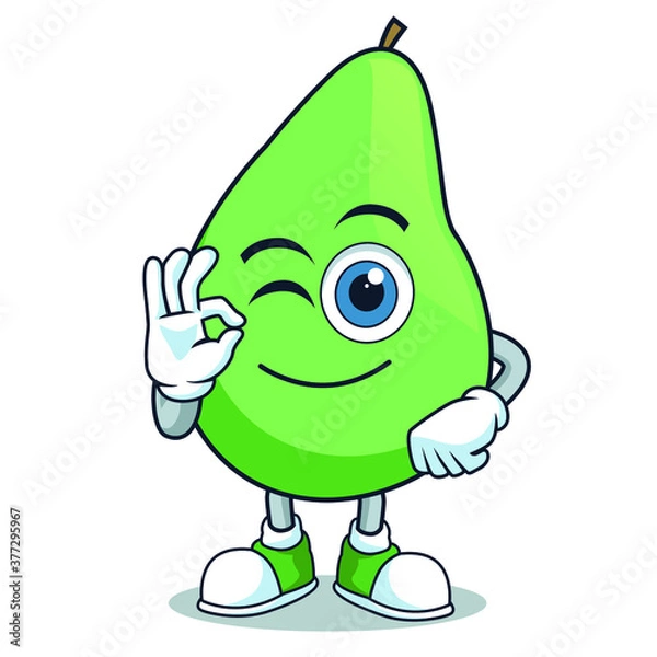 Obraz fruit pear icon mascot character