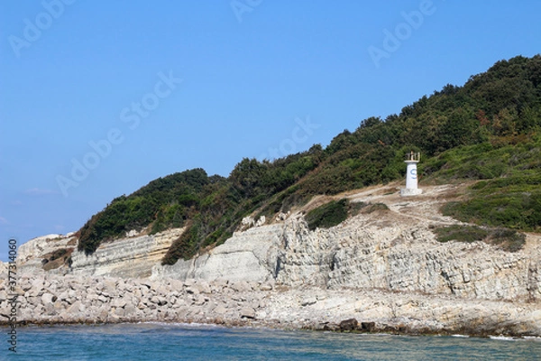 Obraz Agva lighthouse. Waves hitting the rocks