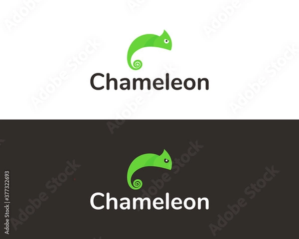 Obraz Chameleon modern and minimal logo design concept for