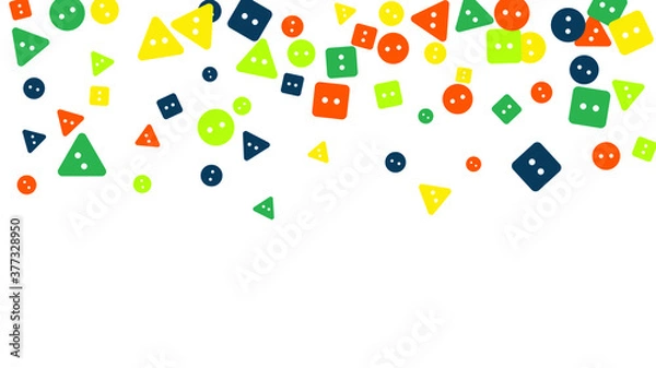 Obraz Festive Background with Colorful buttons. Trendy Pattern for Postcard, Print, Banner or Poster. Vector