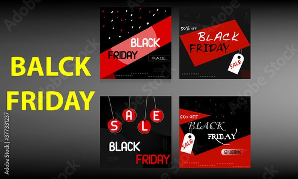Obraz Black friday sele banner design template 