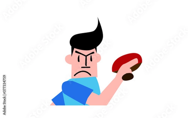 Obraz 卓球選手のスイング後の上半身アップ